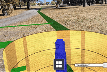 Интерфейс Trimble SiteVision с моделью подземных коммуникаций